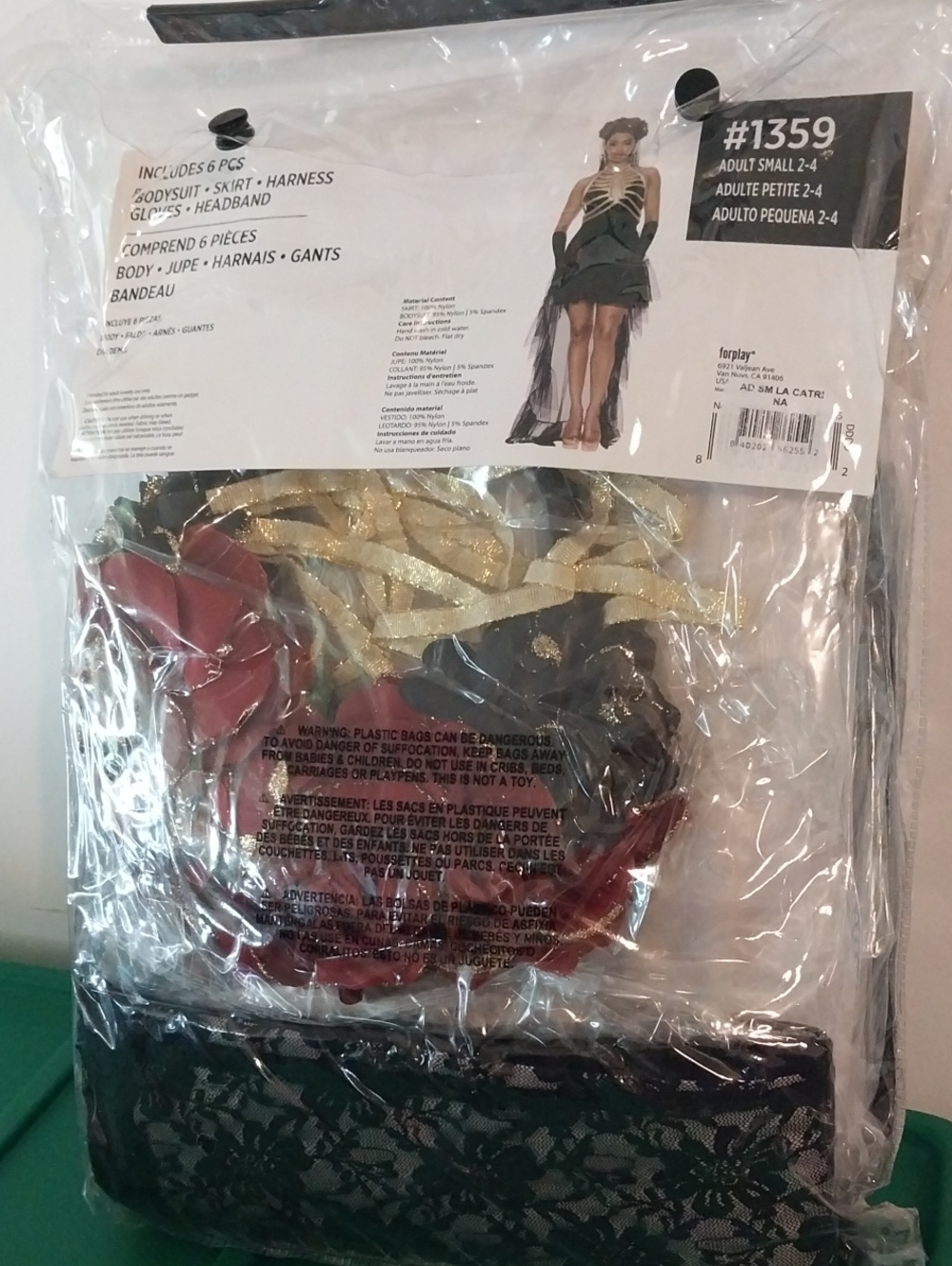 La Catrina Day of the Dead Cosplay Halloween Costume Womens Small 2-4 NEW! - Picture 6 of 8